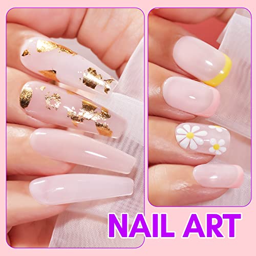 Makartt Gel Nail Polish Set, 6PCS 8ml Natural Nude Jelly Pink Milky White Soak Off UV/LED Gel for DIY Manicure & Nail Art Designs, Home & Salon Use