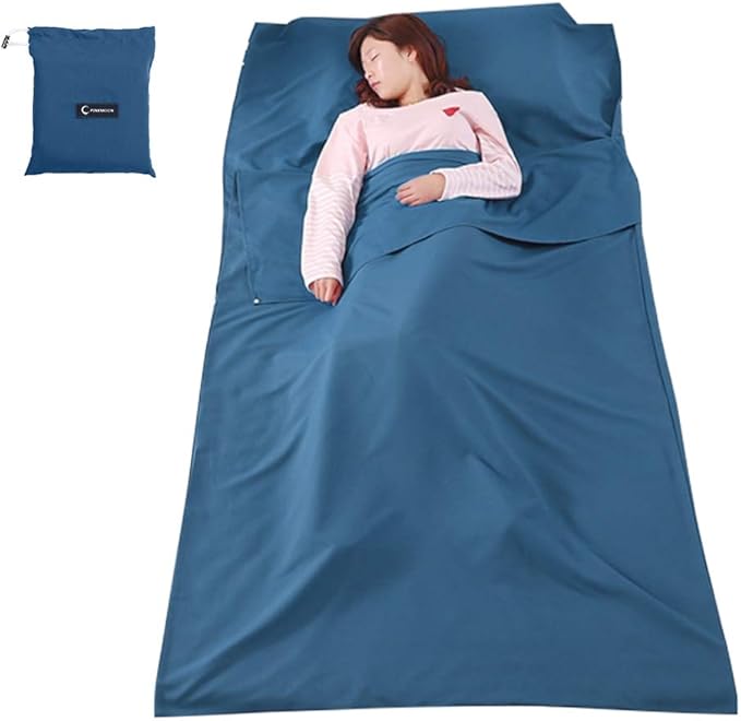 Sleeping Bag Liners Lightweight Travel Camping Sheet Sleep Bag Liner Adults Lightweight Warm Weather Hotel Compact Portable Sleeping Sack Indoor Outdoor Hostels Traveling Backpacking Hiking Blankets