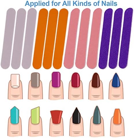 Mini Nail Files Bulk (400 Pcs), Double Sided Emery Board Nail File for Nature Nails, Manicure Tool Set Disposable Colorful Nail File for Home Salon Use Travel Size Men Women Kids Wood Board