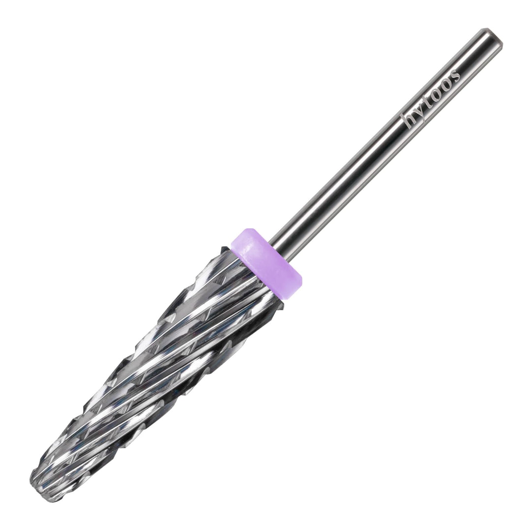 HYTOOS 5 in 1 Nail Drill Bits, 24mm Super Long Carbide Tapered Nail Bit, 3/32" Two-way Rotate Acrylic Drill Bits for Nails, Removal Gel Electric Drills File Manicure Accessories (3XC)