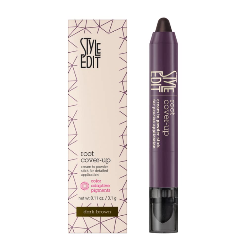 Style Edit Root Touch Up Stick - Instant Concealer for Grays and Roots (Dark Brown)