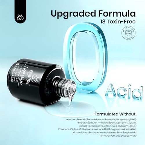 Beetles Blooming Gel and Nail Glue Set - 2Pcs 15ml Nail Art Gel for Blooming Marble Effects and Strong Nail Tips Bonding, Nail Supplies for DIY Manicure at Home or Salon