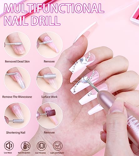 Acrylic Nail Kit with Drill, Acrylic Nail Kit for Beginners with Everything UV Light Nail Art Tools Gift Set for Home Salon