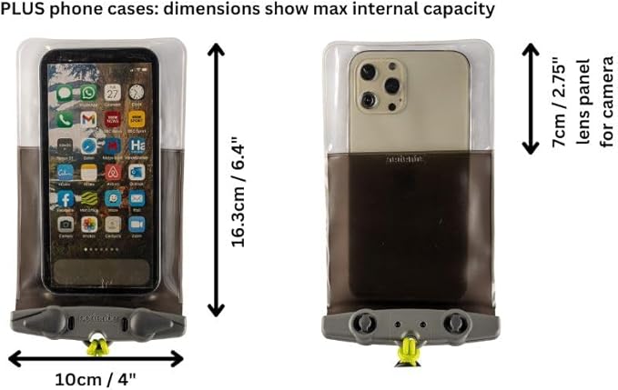 Aquapac Waterproof Phone Case, Medium, Grey, Lanyard, iPhone and Android, Made in The UK, Hiking, Mountain Biking, Running Accessory, Travel Essential, 5 Year Warranty. IPX8 Certified to 30 ft deep.