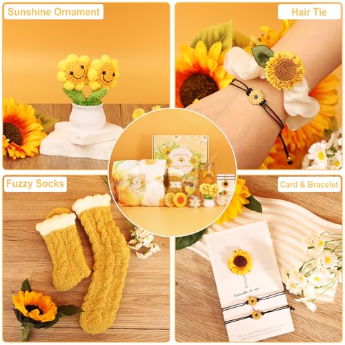 Sunflower gifts for women,Sending Sunshine Get Well Gifts for women,Sunflower Self-Care Package,Unique Birthday Basket for Women,Mother’s Day, Thank You Gifts for her,Girlfriend,Sister,Mom,Wife