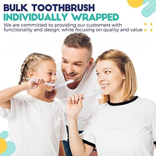 CHENGU 200 Pack Individually Wrapped Disposable Toothbrush Bulk Single Use Toothbrush with Soft Bristle for Women Men Adult Hotels Guest Travel Donation(White)