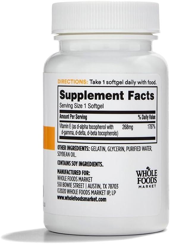 365 by Whole Foods Market, Vitamin E 400 IU with Mixed Tocopherols, 60 Count