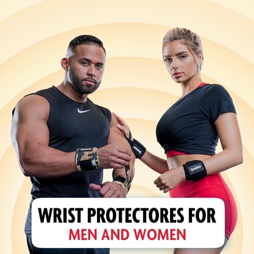 DMoose Lifting Wrist Wraps 12 and 18 Inches Thumb Loops with Wrist Support for Workouts Powerlifting Wrist Straps for Weight Lifting Red Stripes I