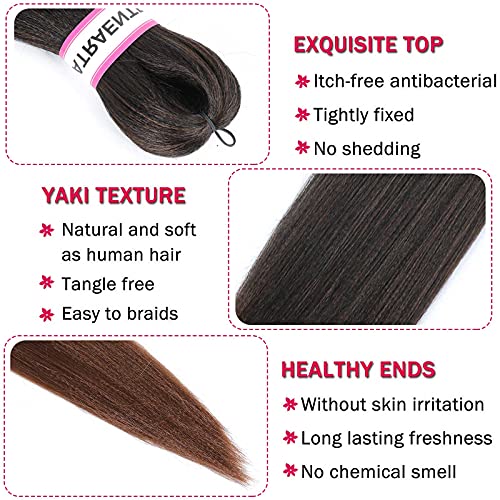 Pre Stretched Braiding Hair,18 Inch 8 Packs Ombre Braiding Hair, Two Tone Yaki Texture Prestretched Crochet Braids Professional Synthetic Hair Extension Itch Free Hot Water Setting (18" T1B/30#)