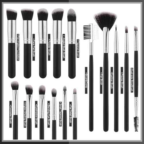 39Pcs Makeup Brush Set, Professional Makeup Brushes with Makeup Sponge, Makeup Storage Bag, Cleaning Tools, Powder Puff for Girl,Women