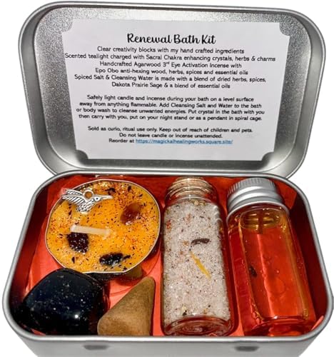 Energy Cleansing Bath & Spell Kits for Protection, Prosperity, 3rd Eye Activation, Self-Love, Strength & Creativity - Florida Water - White Magic - Spiritual Cleansing (Orange)