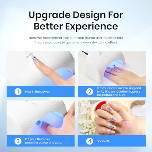 Beetles Gel Polish UV LED Nail Lamp, Fast Drying Nail Dryer Compact Manicure Light with Timer Setting Sensor Elegant Shell UV Light for Gel Nails DIY Home Gift for Her