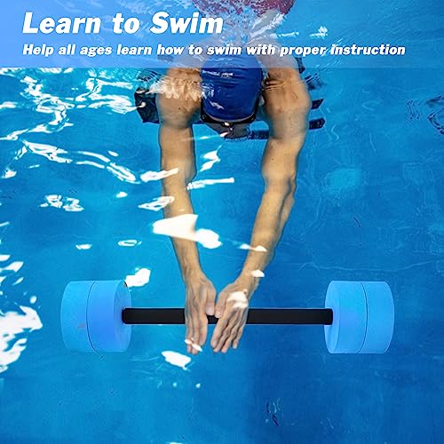 Hikeen Aquatic Exercise Dumbbells Water Dumbbell Pool Resistance Aquatic Fitness Barbells High-Density EVA Foam Pool Weights Dumbbells, for Water Aerobics Weight Loss (1 Blue Long barbell)