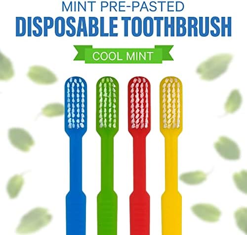 144 Prepasted Disposable Toothbrushes | Pre-Pasted Soft Bristle Tooth Brush for Dental Care & Oral Hygiene | Individually Wrapped Toothbrush Pack Airbnb Gifts | No Water Needed, Paste Made in USA.