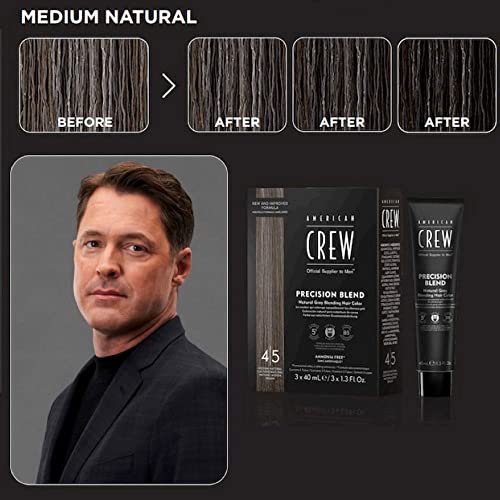 American Crew Men's Temporary Hair Color, Temporary Hair Dye, Natural Gray Coverage, Mednatural, 1.35 Fl Oz