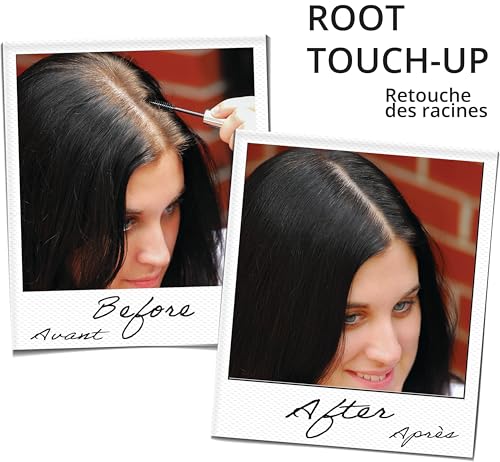 Root touch up hair mascara temporary cover conceal gray roots hair lines eyebrows mens mustache and beards Medium-Brown