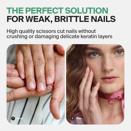 GERMANIKURE Nail and Cuticle Scissors - FINOX Stainless Steel Professional nail scissors for nail tips - nail scissors curved Manicure Tools in Leather Case - Ethically Made in Solingen Germany - 4702