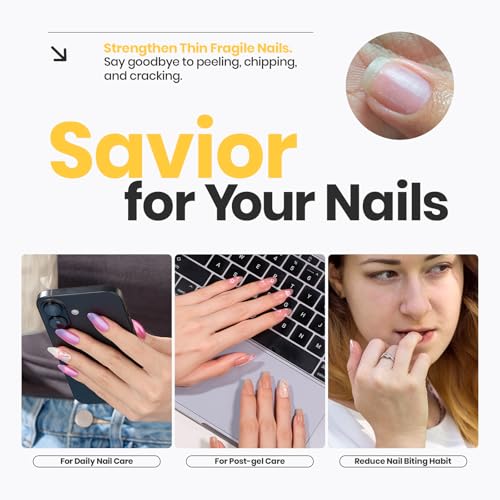 Beetles 2Pcs 15ml Nail Polish Top Coat and Base Coat Set, Fast Drying & Long Lasting Shine Clear Nail Polish, 3 IN 1 Protects Nails, Enhances Glossy and Nourishes Nails