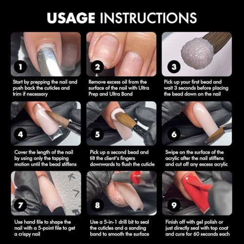 Acrylic Starter Kit for Beginners - Includes Pink & Clear Powder, High-Quality Acrylic Essentials Perfect for Aspiring Professional Nail Technicians