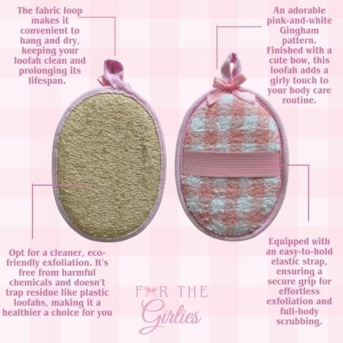 Natural Loofah Exfoliating Body Scrubber for Women Made with Natural Egyptian Loofa Sponge, Bath Shower Luffa lufa for face and Body. exfoliator Scrub Pads