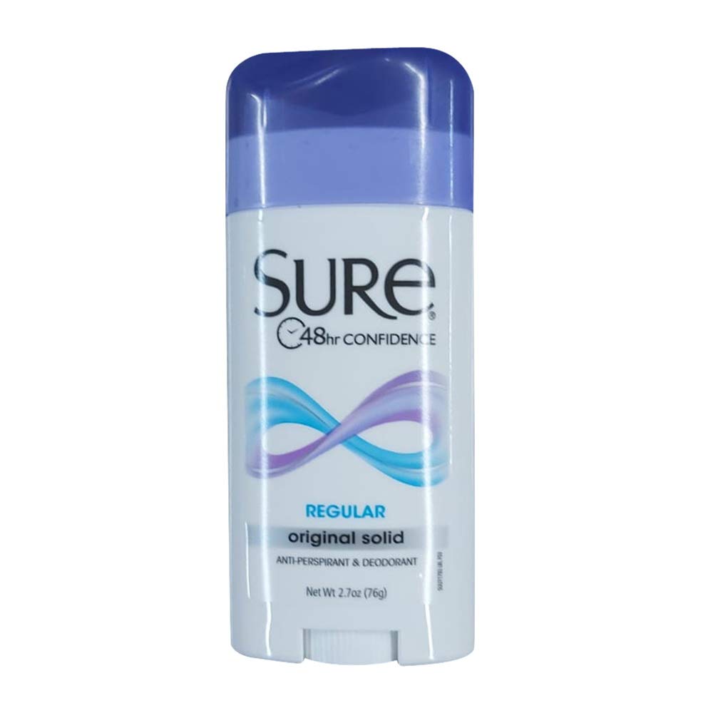 Sure Original Solid Anti Perspirant and Deodorant, Regular Scent, 2.7-Ounces (Pack of 6)
