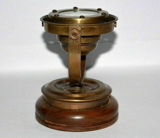 Antique Brass Nautical Gimbal Compass Vintage Ship's Binnacle gimballed Compass