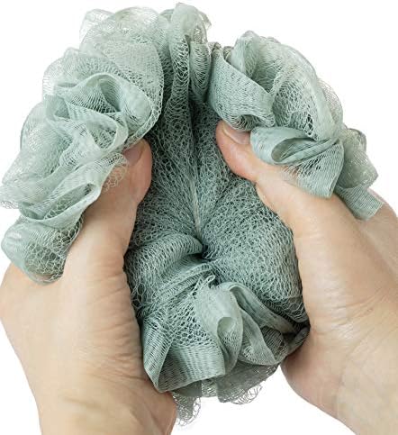 Bath Sponges, Shower Loofah for Body Exfoliation(3 pcs, Green&Linen&Pink)