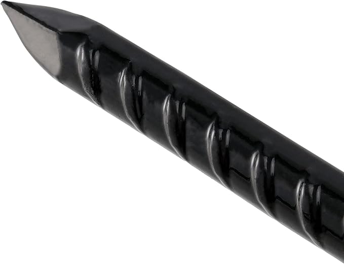 12 Pack 12 Inch U Shaped Rebar Stakes, Black U Rebar Hook, Heavy Duty Trampoline Wind Anchors Stakes for Camping Tents, Soccer Net