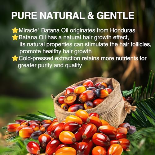 Batana Oil Hair Growth Shampoo, Strengthening Regrowth Shampoo for Men & Women with Thinning Hair & Hair Loss, Infused Rosemary, Mint Oil Nourishes Scalp, Sulfate Free for All Hair Types, 10.15 fl.oz