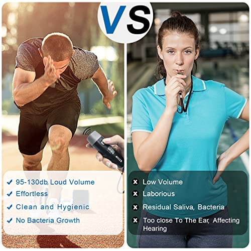 ANIZR Electronic Whistle 3 Tone,Three Adjustable High Volume Referee Whistles with Lanyard Handheld Sports Emergency Whistles for Coach,Police,Teacher,P.E, Outdoor Camping Hiking Boating (Black/2pcs)