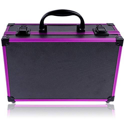 SHANY Carry All Make up Train Case with Pro Makeup Set, Beauty Brushes, Lipsticks, Eye Shadows, Blushes, Powders, and more - Reusable Cosmetics Storage Organizer - Premium Gift Packaging - Purple