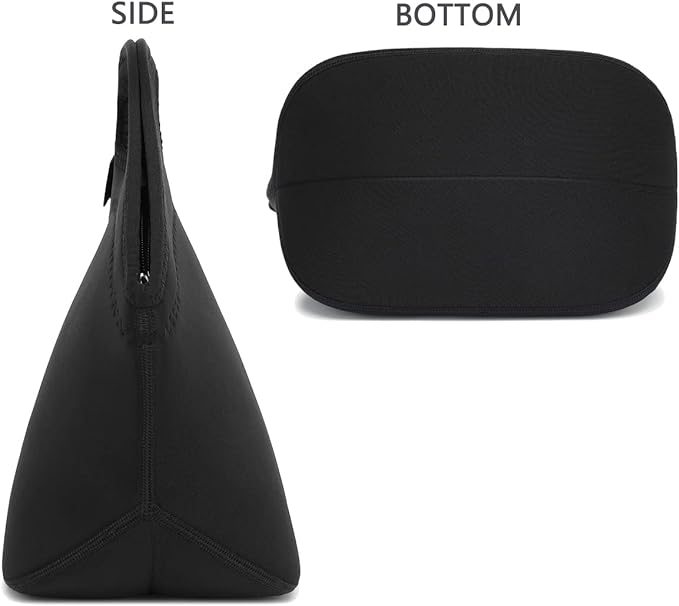 FlowFly Neoprene kids Lunch box Insulated Soft Bag Mini Cooler Thermal Meal Tote Kit for Boys, Girls,Men,Women,School,Work, Office,Black