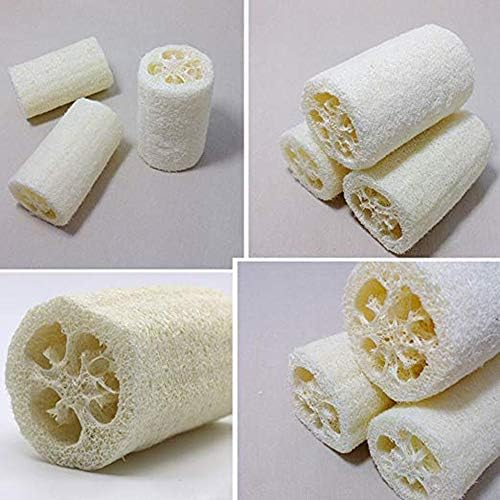 Natural 6 Pack of 4 inch Loofah, Serdokntbig SPA Exfoliating Scrubber for Skin Care in Bath, Best Luffa Body Scrub Sponge, Remove Dead Skin