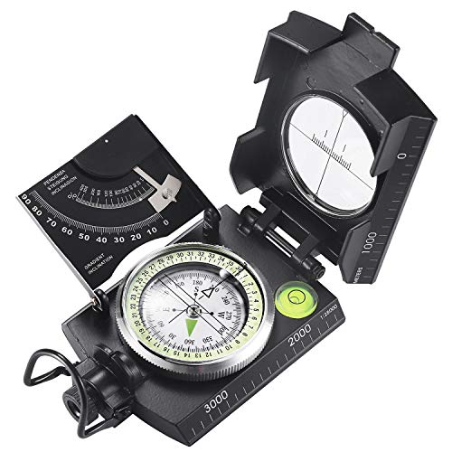 Eyeskey Multifunctional Military Metal Sighting Navigation Compass with Inclinometer | Impact Resistant & Waterproof Compass for Hiking, Camping, Boy Scout (Green)