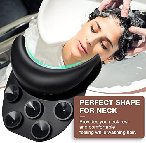 Noverlife Salon Neck Rest Cushion with Suction Cup, Non-Slip Soft Silicon Shampoo Bowl Neck Rest, Portable Hair Salon Shampoo Sink Gel Neck Pad, Hair Washing Sink Neck Support for Home Salon Basin