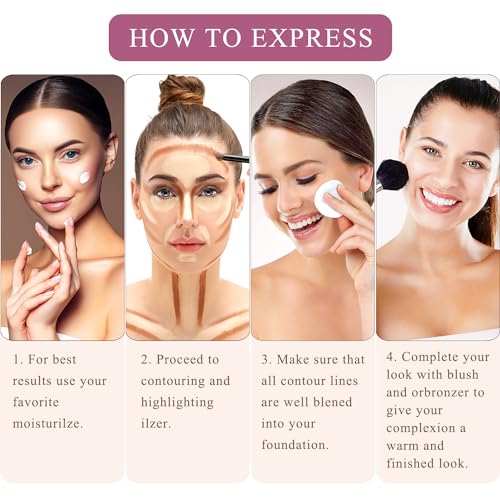 Youngfocus Cosmetics Cream Contour Best 8 Colors and Highlighting Makeup Kit - Contouring Foundation/Concealer Palette - Vegan & Cruelty Free - Step-by-Step Instructions Included