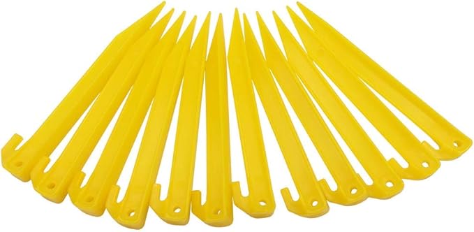 24 Pcs 9 Inch (225mm) Tent Pegs Plastic Spike Hook Awning Camping Caravan Visual Marker