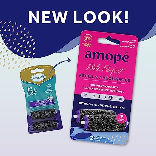 Amope Pedi Perfect Electronic Foot File Refills - Ultra Coarse, Removes Hard and Dead Skin - 2 Count