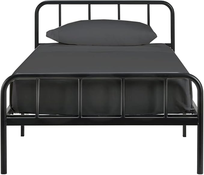 NON Sticky cotton 4 PC Cot Sheet Sets 28x75, 100 Percent Fitted Sheet- Perfect for Narrow Twin/Rv Bunk/Camping Cot/Guest Bed, Sheets Bunk Bed-Fits Upto 4-8'' Deep Mattress- Dark Grey Solid