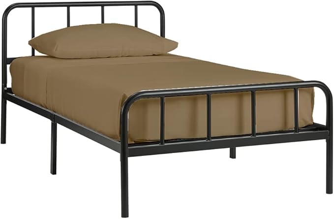 4-PC Cot Sheet Set - 25x75, 100% Cotton Fitted Sheet - Perfect for Narrow Twin/RV Bunk/Camping Cot/Guest Bed Replacement, Fits Upto 4-8" Deep Mattress - Taupe Solid