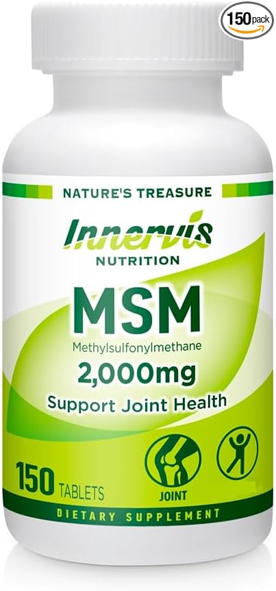 MSM Joint Support Health – 2000 mg Healthy Mobility Cartilage Comfort Muscle Recovery 150 Tablets Supplements