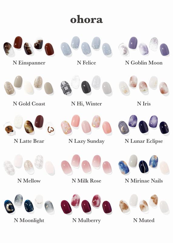 ohora Semi Cured Gel Nail Strips (N Chilly) - Red, Solid, Works with Any UV/LED Lamps, Salon-Quality, Long Lasting, Easy to Apply & Remove - Includes 2 Prep Pads, Nail File & Wooden Stick