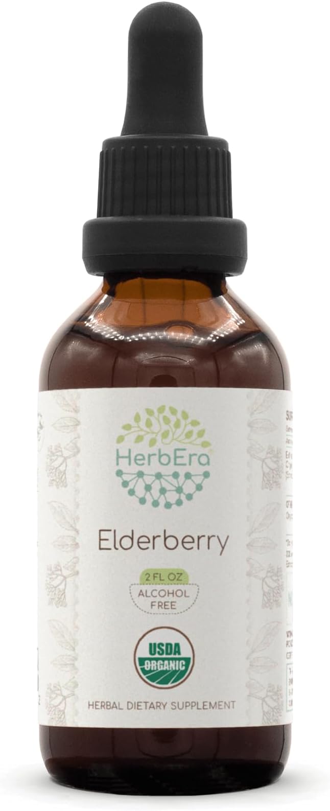 Elderberry B60 USDA Organic Tincture | Alcohol-Free Extract, High-Potency Herbal Drops | Certified Organic Elderberry (Sambucus Nigra) Dried Berry 2 FL OZ