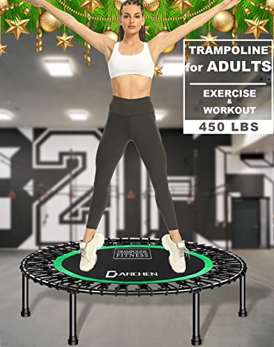 DARCHEN 450 lbs Mini Trampoline for Adults, Indoor Small Rebounder Exercise Trampoline for Workout Fitness for Quiet and Safely Cushioned Bounce, [40 Inch]