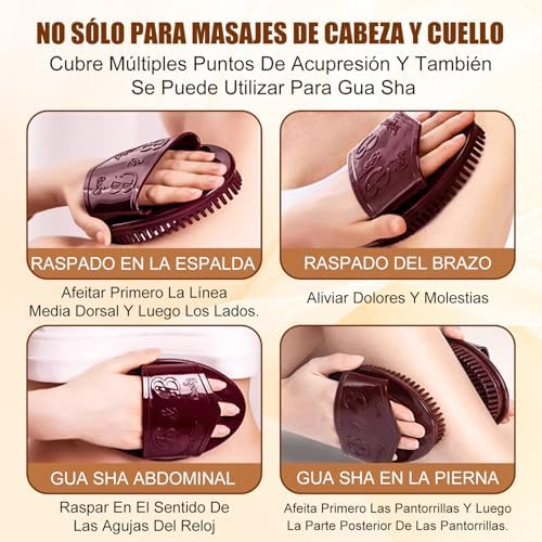 2Pcs Meridian Massage Brush, Handheld Massage Brush for Belly, Beauty Professional Full Body Relaxation Massager Brushs Tools, Full Body SPA Meridian Pressure Brushes with Essential Oils (Brown)