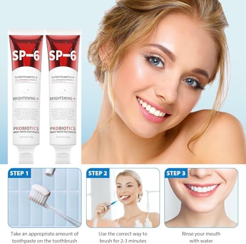 2PCS Sp 6 Probiotic Toothpaste Whitening Sp-6 Probiotics Whitening Toothpaste Fresh Flavor and Gum Health