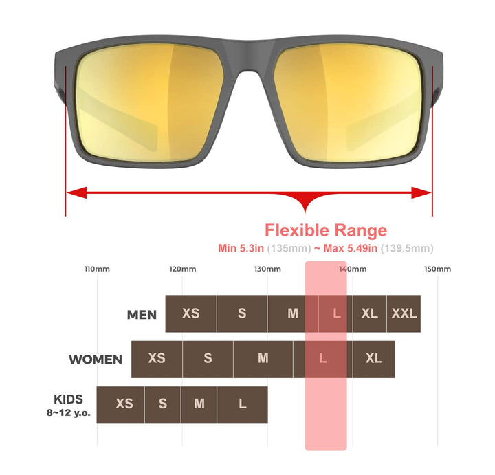 QOOL TIMES Living out your Living out your F1A Polarized Rectangular Sunglasses for Men Women, Running Driving Gold lens
