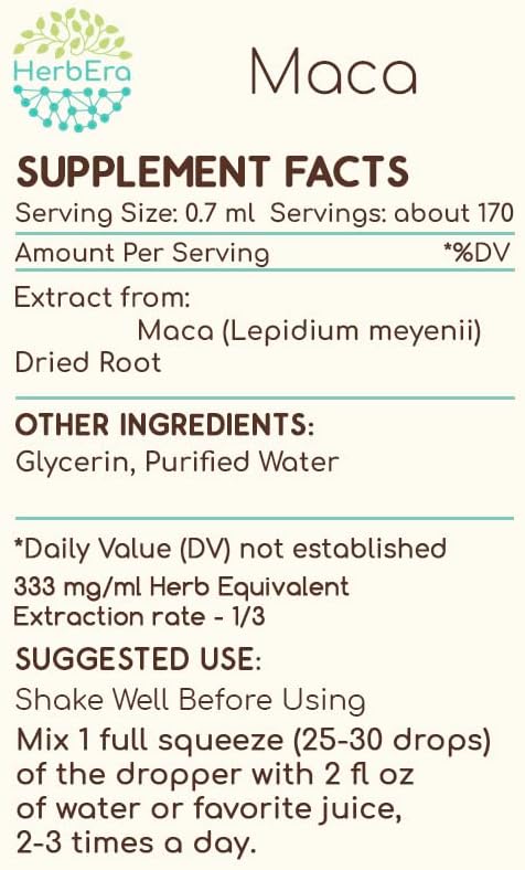 Maca B120 Alcohol-Free Herbal Extract Tincture, Super-Concentrated Maca (Lepidium Meyenii) (4 fl oz)