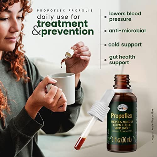 Beelife Propoflex Green Propolis Extract - No Alcohol Bee Propolis Tincture, High Artepillin-C Levels - Antioxidant-Rich Liquid Supplement for Wellness - Natural & Kosher - Made in Brazil, 1 Fl. Oz.