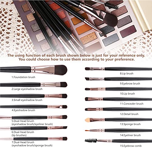 UCANBE 60 Colors Naked Eyeshadow Palette + Makeup Brush Set, All in One Nude Neutral Smokey Makeup Pallet with Brushes, Pigmented Warm Matte Shimmer Powder Eye Shadows Cosmetic Halloween Beauty Kit